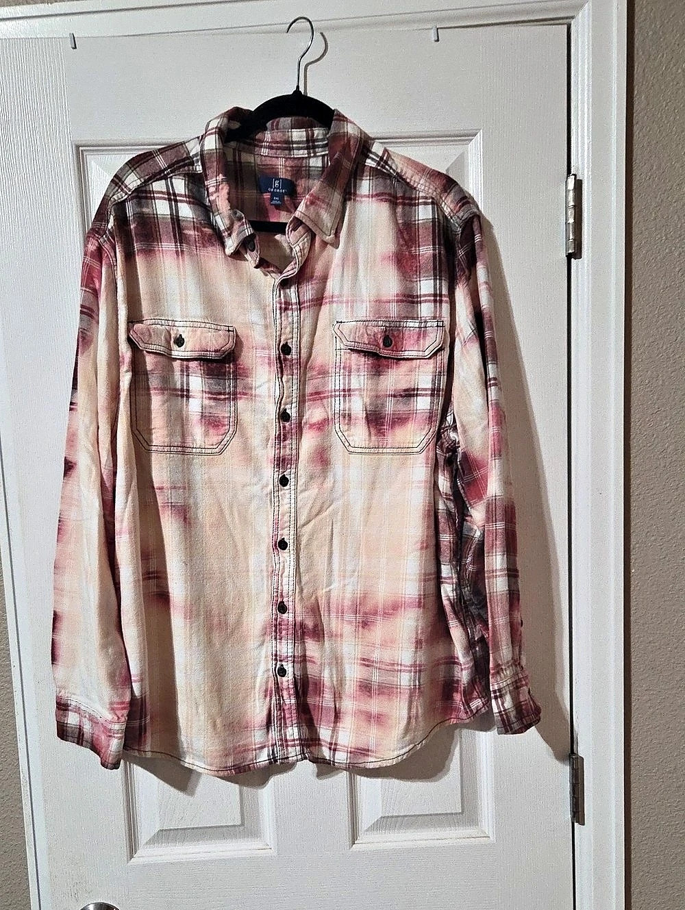 George Altered And Hand Bleached Dolly Western Nights Flannel Shirt